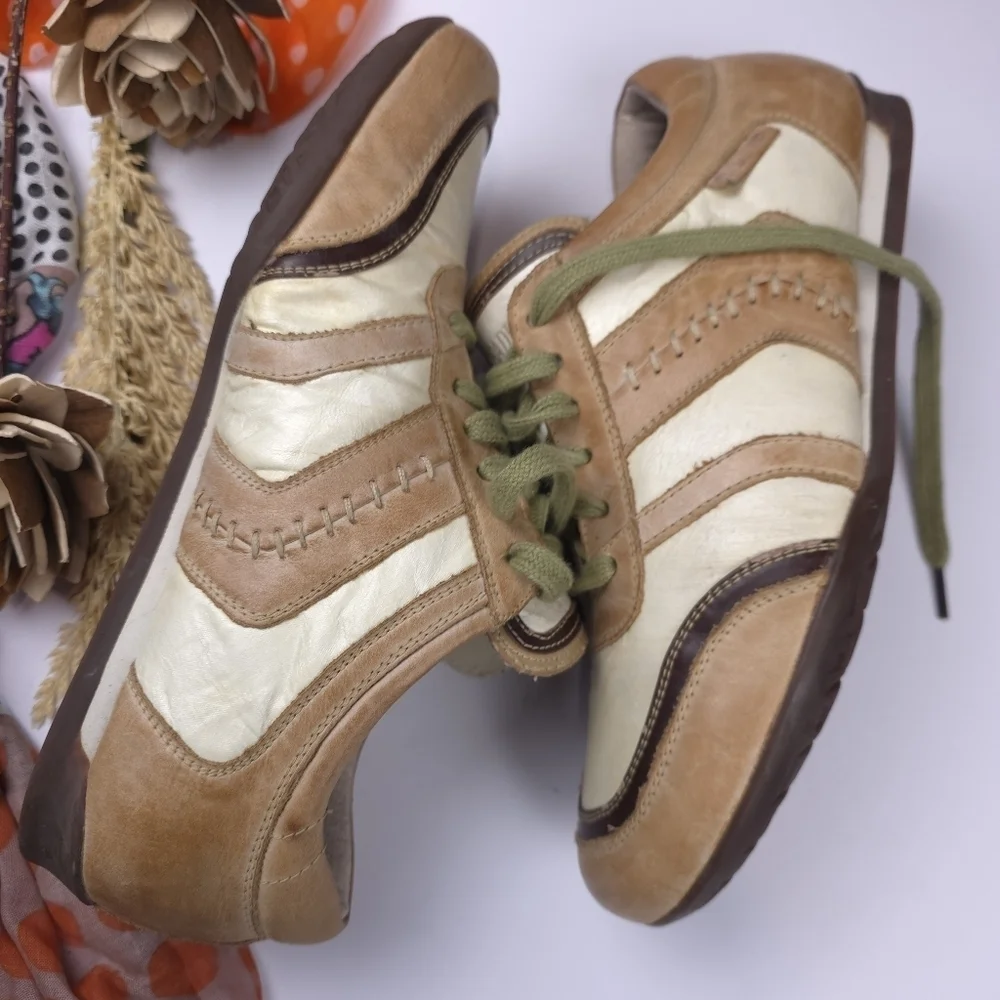 Steve Madden Men Beige and Brown Casual Sneakers Sz 8.5